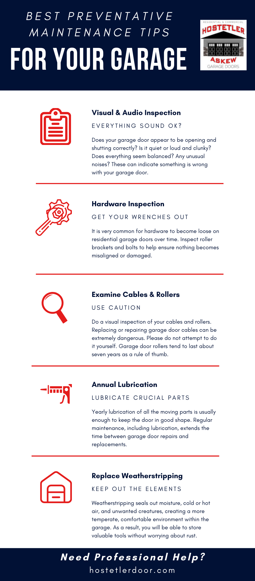 infographic - garage door preventative maintenance